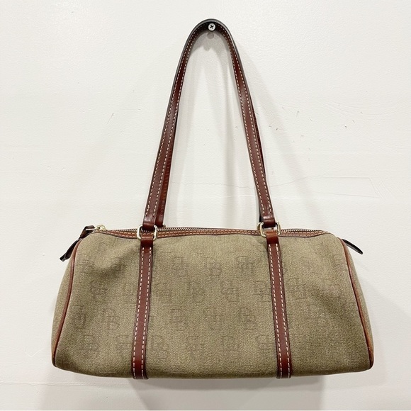 Dooney & Bourke Vintage Bumble Bee Barrel Bag Novelty Signature DB Bees TN Brown - Picture 1 of 12